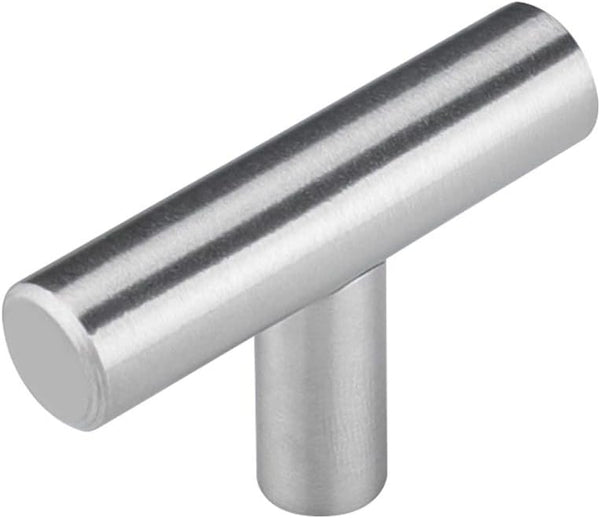 10 Pack Brushed Nickel Cabinet Knobs Cabinet Hardware - Brushed Nickel Drawer Knobs Kitchen Cabinet Knobs T Bar Drawer Pull Knobs 1/2 inch Diameter Overall Length 50mm