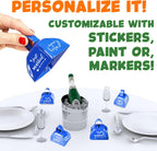 Metal Cowbells - Blue 3 Inch Cow Bells Noise Makers, Loud Call Bell with Handles for Sporting Events, Cheering, Team Spirit, Noisemakers, Weddings, (Pack of 12)