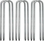 Ground Stakes, Tent Nails, Ground Anchors Garden Staples Steel Galvanized Pegs, Heavy Duty U Landscape Pins for Camping Tents Trampoline Canopies Sheds Ports Gardening 12 Inch 6pack