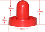 Air Hockey Pushers & Pucks Set, 60mm Mini Goal Handles Paddles Replacement Accessories for Game Tables - Red As Shown