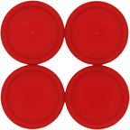 Air Hockey Pushers & Pucks Set, 60mm Mini Goal Handles Paddles Replacement Accessories for Game Tables - Red As Shown