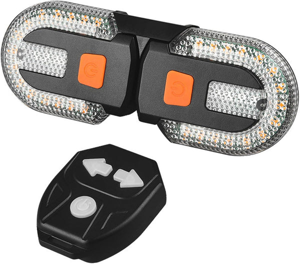 Bike Turn Signals Waterproof Remote Control 5 Mode Bike Tail Light with Right & Left Light 600mAh 30lm USB Rechargeable Yellow & Red LED Rear Bike Light for Night Riding Bike Brake Light