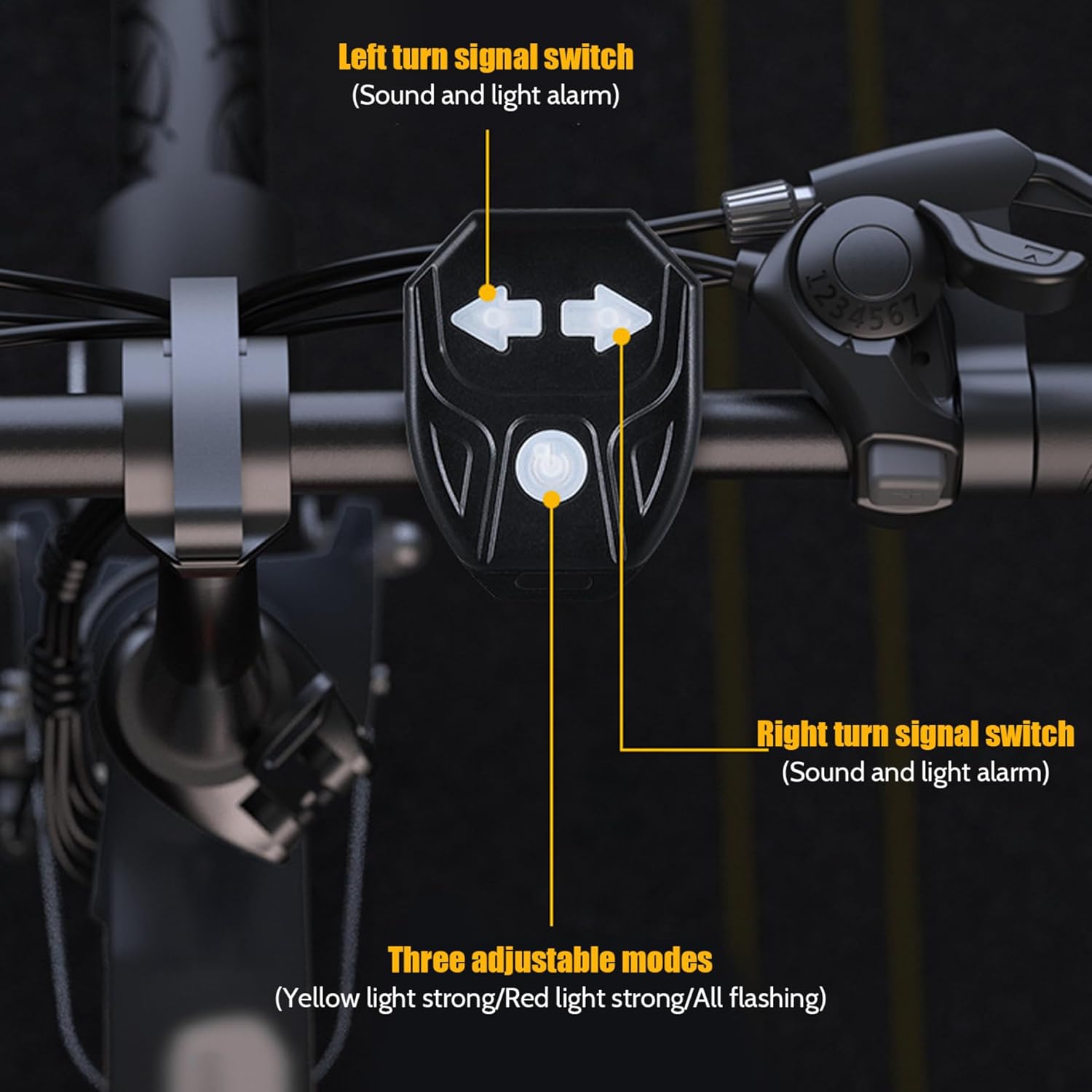 Bike Turn Signals Waterproof Remote Control 5 Mode Bike Tail Light with Right & Left Light 600mAh 30lm USB Rechargeable Yellow & Red LED Rear Bike Light for Night Riding Bike Brake Light