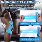 15pcs Precut Kinesiology Tape for Knees, Breathable & Waterproof Pre Cut Sport Tape Running Accessories Elastic Muscle Athletic Physio Kinetic Sticker Strips for Knee Stability and Muscle Support