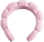 Soft Spa Headband for Women and Girls, Non-Slip Hair Band for Face Washing, Makeup, Shower, Pink