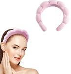 Soft Spa Headband for Women and Girls, Non-Slip Hair Band for Face Washing, Makeup, Shower, Pink