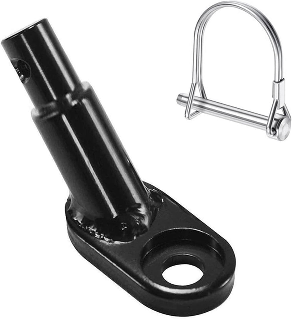 12mm Heavy Duty Steel Trailer Hitch Coupler with Safety Locking Pin for Kids and Pets, Fits QR and Solid Axles, Easy Installation, and Secure Bicycle Connector