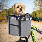 Stylish Aluminum Alloy Bicycle Basket - Black Purple Coffee Grey - 34x28x25cm - 6kg Capacity - Oxford Cloth - Handlebar Mount Included