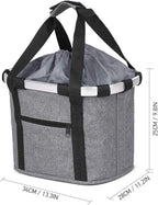 Stylish Aluminum Alloy Bicycle Basket - Black Purple Coffee Grey - 34x28x25cm - 6kg Capacity - Oxford Cloth - Handlebar Mount Included