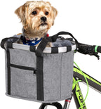 Stylish Aluminum Alloy Bicycle Basket - Black Purple Coffee Grey - 34x28x25cm - 6kg Capacity - Oxford Cloth - Handlebar Mount Included