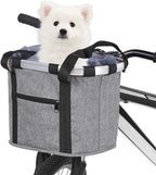 Stylish Aluminum Alloy Bicycle Basket - Black Purple Coffee Grey - 34x28x25cm - 6kg Capacity - Oxford Cloth - Handlebar Mount Included