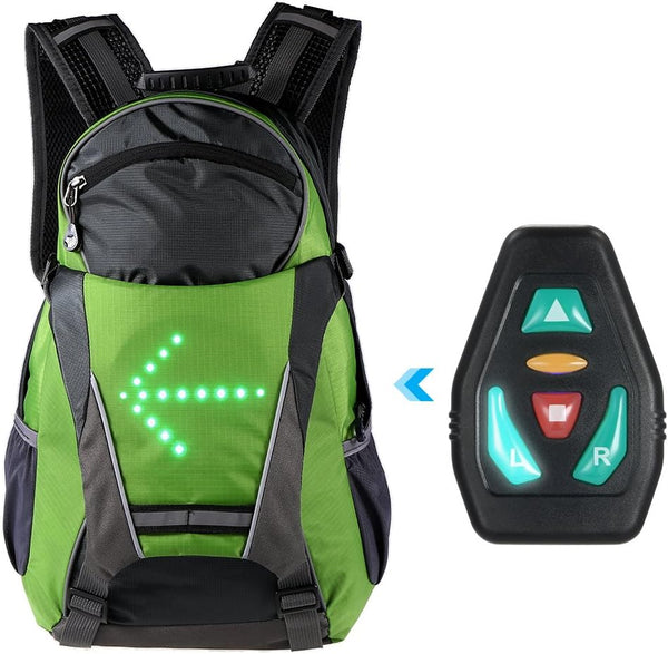 Cycling Bicycle Backpack with LED Turn Reflective Bag Pack for Outdoor Safety Night Riding Running Camping Hiking Mountaineering Walking Jogging
