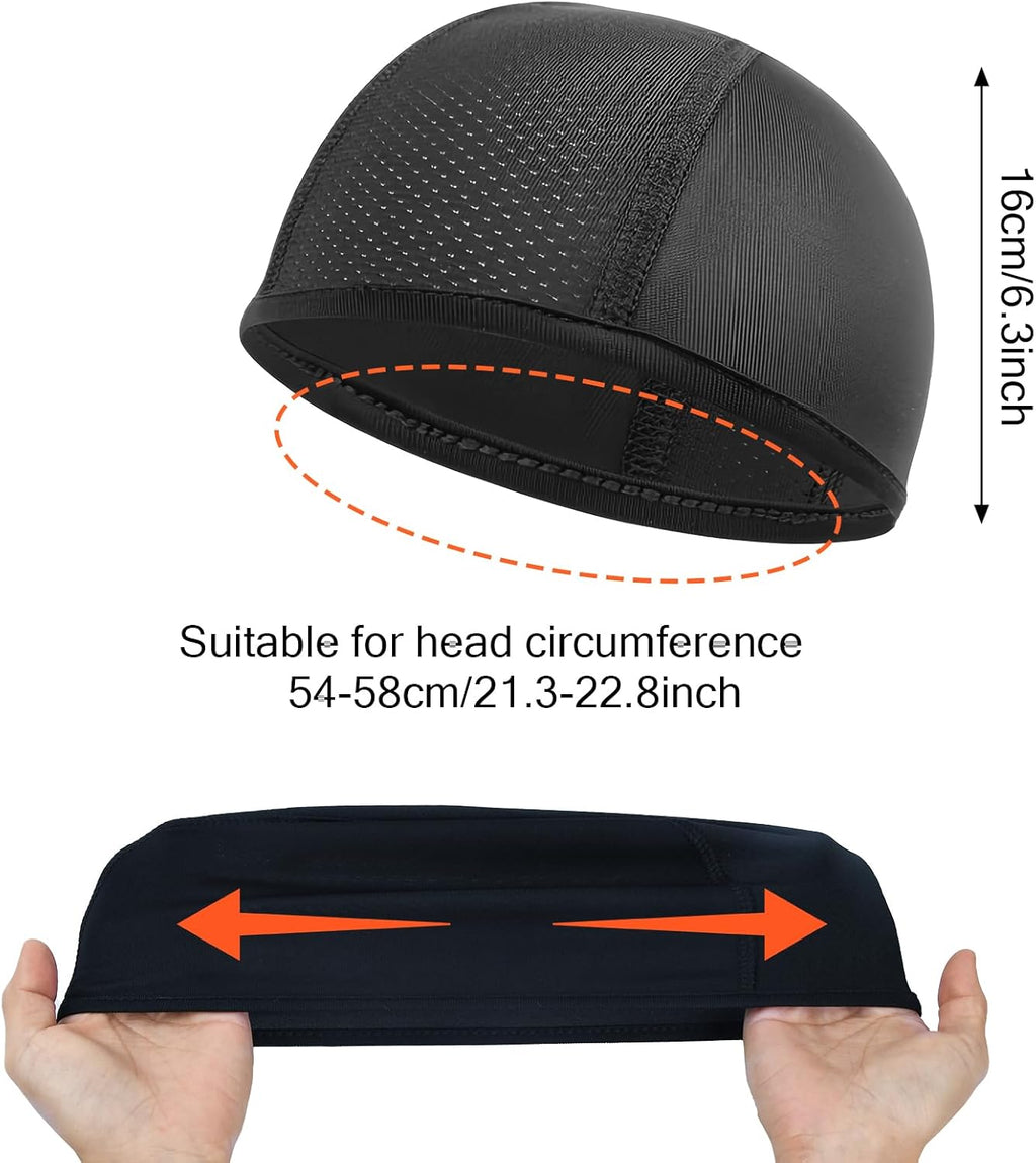 3 Pack Under Helmet Caps, Breathable Cycling Helmet Liner, Summer Cycling Skull Caps, Wicking Running Hats, Under Helmet Hats for Men Women, Perfect for Running Sports Cycling Motorcycle