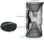 Set of 2 Fishing Bait Trap, Crab Trap Minnow Trap, Crawfish Trap, Collapsible Cast Net, Foldable Fishing Net Trap, Lobster Trap, Portable Folded Fishing Accessories