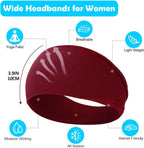 10 Pack Wide Headbands for Women, Workout Yoga Running Sports Headband Elastic Hair Bands, Boho Non Slip Sweat Head Bands Thick Head Wrap (Solid Headbands)