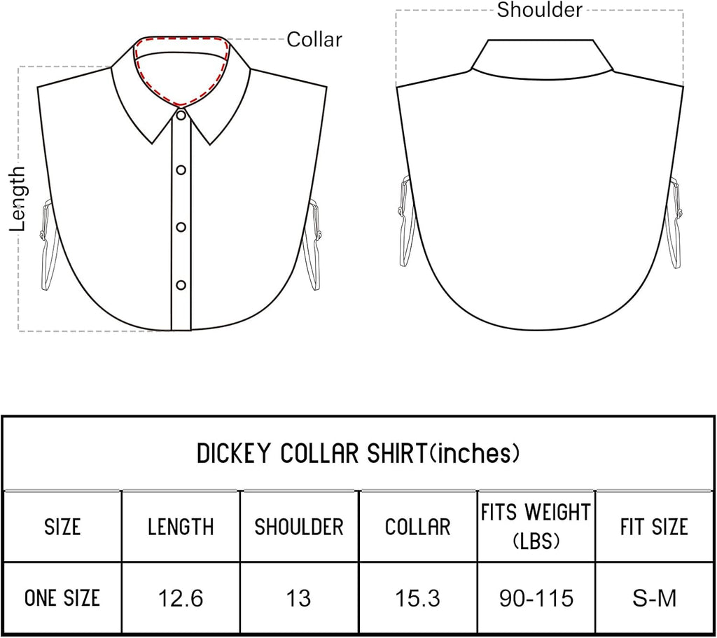 Fake Collar Detachable Dickey Collar Blouse Half Shirts Peter Pan Faux False Collar for Women & Girls Favors