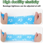 4 Rolls Pet Self Adhesive Bandage, Pet Vet Wrap Tape Waterproof Non-Woven Cohesive Gauze Rolls for Dog Cat Animals, Cohesive Bandages for Wrist Healing Ankle Sprain & Swelling Sport (2 x 5 Yards)
