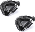 2PCS Black Motorcycle Helmet Lock, Portable Password Combination Security 59 Inch for Bicycle Suitcase Luggage 4 Digit Little Cable Lock, Retractable Stroller