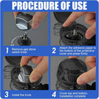 10Pcs Stove Locks,Child Safety Oven Knob Covers Stove Lock,Stove Stopper Knob Safety Covers,Stove Protector for Kids(Transparent Black)