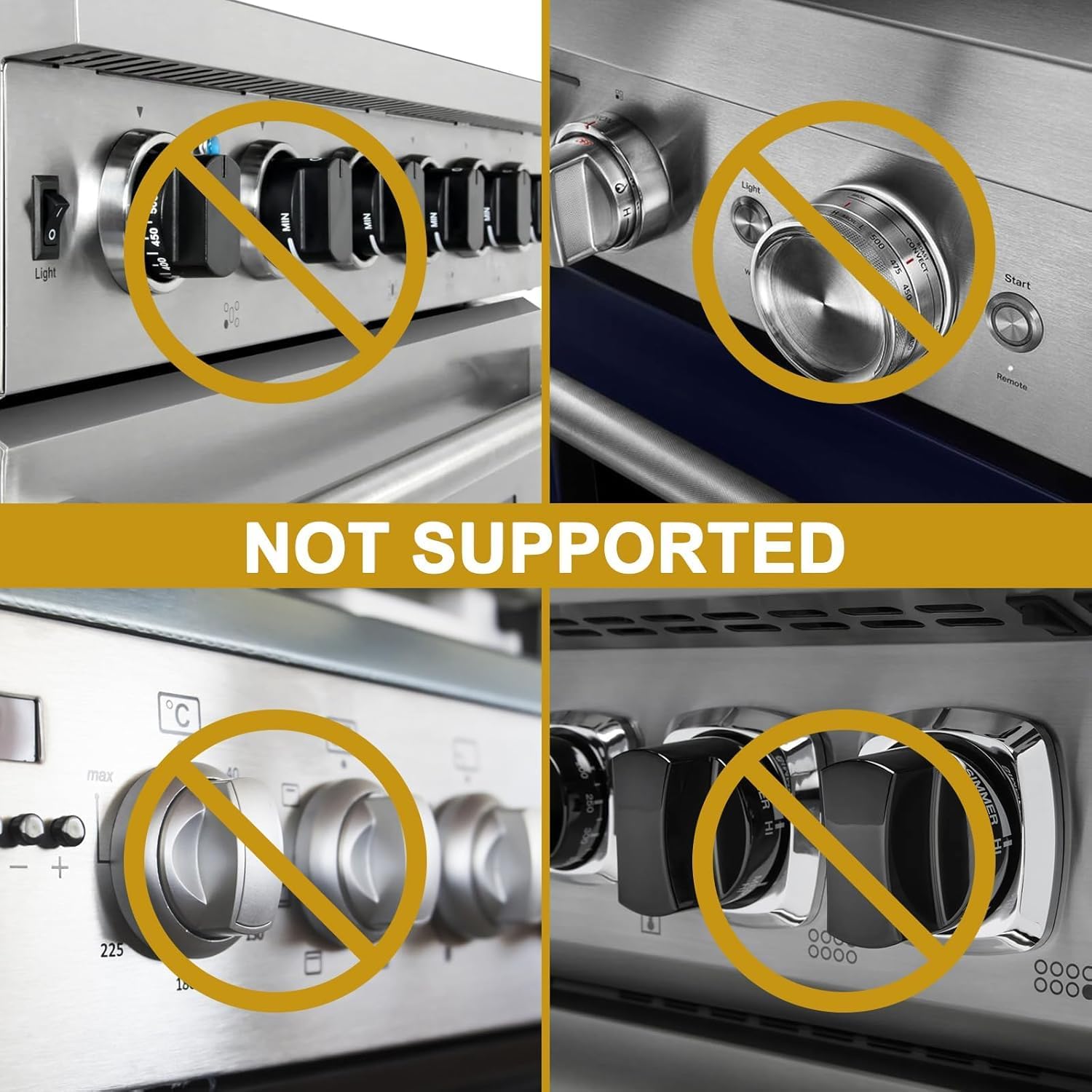 10Pcs Stove Locks,Child Safety Oven Knob Covers Stove Lock,Stove Stopper Knob Safety Covers,Stove Protector for Kids(Transparent Black)