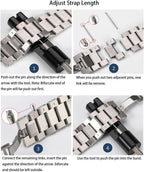 Quick Release Watch Strap,16mm 18mm 20mm 22mm 24mm Premium Solid Stainless Steel Watch Band Replacement