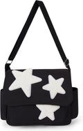 Aesthetic Messenger Bag Cute Tote Bags Y2K Star Shoulder Bag Canvas Tote Bag Kawaii Crossbody Bag for Women