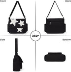 Aesthetic Messenger Bag Cute Tote Bags Y2K Star Shoulder Bag Canvas Tote Bag Kawaii Crossbody Bag for Women