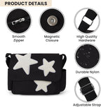 Aesthetic Messenger Bag Cute Tote Bags Y2K Star Shoulder Bag Canvas Tote Bag Kawaii Crossbody Bag for Women