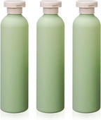 3Pcs 8.8oz Flip Top Squeeze Bottles,Reusable and Refillable Leak Proof Travel Bottles,For Lotions,Facial Creams,Shampoos,Hair Conditioner (Green)
