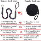 Boat Bungee Dock Lines Boat Marine Rope, Jet Ski Dock, Boating Seadoo Pontoon Waverunner Accessories (Blue, 2 Pcs with Buckles)