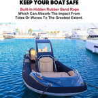 Boat Bungee Dock Lines Boat Marine Rope, Jet Ski Dock, Boating Seadoo Pontoon Waverunner Accessories (Blue, 2 Pcs with Buckles)