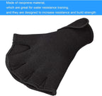 2 Pairs Swimming Gloves Swim Training Gloves Neoprene Gloves Webbed Fitness Water Resistance Training Gloves for Swimming Diving with Wrist Strap
