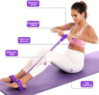 6-Tube Pedal Resistance Band, Premium Elastic Tension Rope for Full Body Workout, Natural Latex Fitness Bands for Strength Training,Yoga Stretching Slimming Training, Home Gym Exercise Equipment