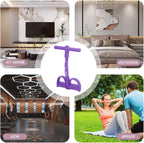 6-Tube Pedal Resistance Band, Premium Elastic Tension Rope for Full Body Workout, Natural Latex Fitness Bands for Strength Training,Yoga Stretching Slimming Training, Home Gym Exercise Equipment