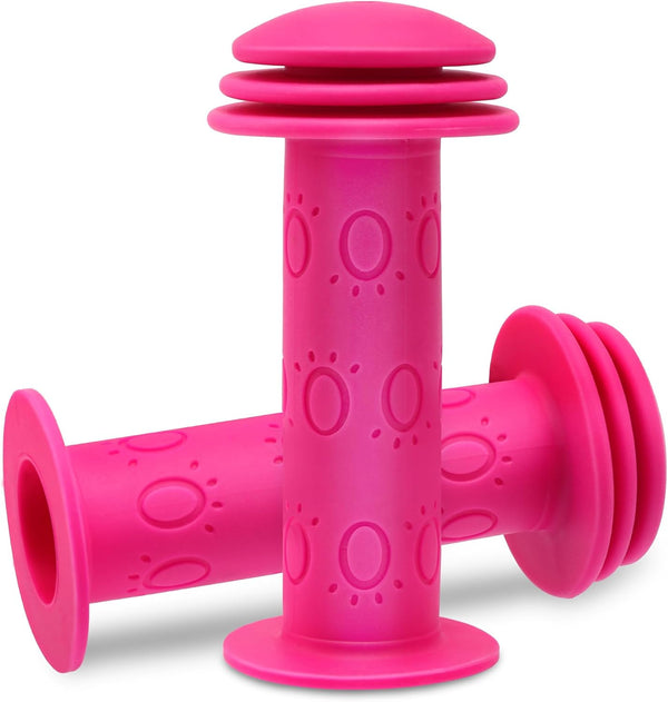 Kids Bike Handlebar Grips,Bike Handle Grips for Boys Girls,105mm Non-Slip Soft Rubber with Mushroom Suitable for Kids Bike