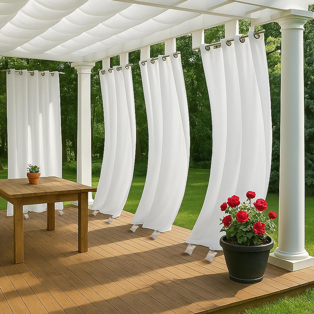 12 Pack Outdoor Curtain Weight Bags, Patio Curtain Sandbag with Sealed Bags and Clips, Reusable Drapery Weighted Bags for Home Outdoor Pergola Gazebo Front Porch (Beige)