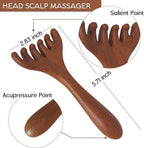 Head Massager Scalp 2 Pack, Protable Head Scratcher Massager for Relaxation & Stress Reduction, Wood Comb Gift for Mother, Sister and Lover