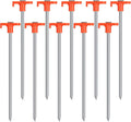 10 Pcs Tent Pegs Heavy Duty Metal Tent Stakes Heavy Duty 7.87inch Ground Pegs for Awnings for Hard Ground, Camping