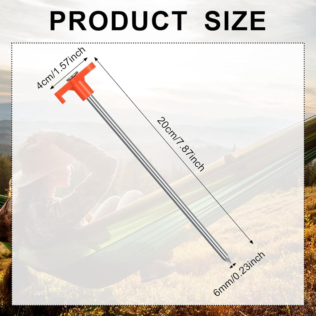 10 Pcs Tent Pegs Heavy Duty Metal Tent Stakes Heavy Duty 7.87inch Ground Pegs for Awnings for Hard Ground, Camping