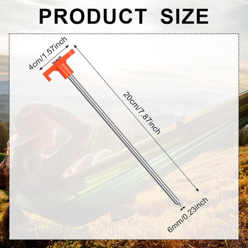 10 Pcs Tent Pegs Heavy Duty Metal Tent Stakes Heavy Duty 7.87inch Ground Pegs for Awnings for Hard Ground, Camping