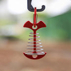 10 Pcs Fishbone Tent Stakes with Carabiners ， Aluminum Alloy & Stainless Steel Windproof Anchors with Carabiners， Deck Spring Tensioner for Camping Canopy, Hiking Gear，Essential for Mountain Climbing
