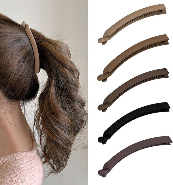 5 Pcs Banana Clip Vintage Hair Clips for Thin Hair Women Banana Clips for Thin Hair Strong Hold Banana Clips Hair Ponytail No Slip Clip Fine Hair Accessories for Women