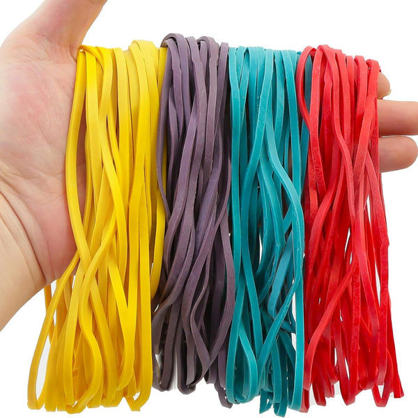 120 Pcs Large Rubber Bands Heavy Duty,7 Inch Extra Long Jumbo Elastic Bands for Home, Kitchen & Office, Industrial Strength in 4 Colors