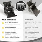 4 Pack Folding Brackets, Self-Lock Hinge with Screws for Folding Table Legs, Lock Extension Support Bracket Bed Legs, Black
