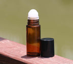 2Pcs Brown 50ml Glass Essential Oil Roller Bottles,Large Empty Roller Bottles Refillable,Deodorant Bottle Containers Rollerball for Fragrance Refillable Containers Accessories
