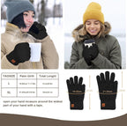 Winter Thermal Gloves Men Women, Thick Knited Touch Screen Gloves Warm Fleece Lined Gloves for Driving Running
