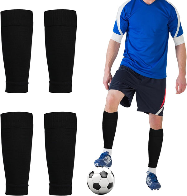 2 Pack Soccer Leg Sleeve Socks or Compression for Calf - Black
