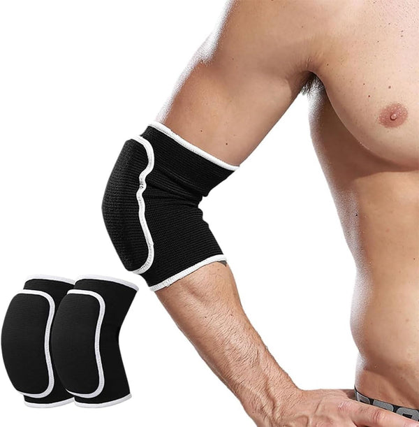 1 Pair of Elbow Pads with Thickened Spongy Pads Breathable Elbow wrap arm Support Fitness tendinitis Support Strap for Weight Lifting, Golf, Tennis, Dance - Non-Slip Design