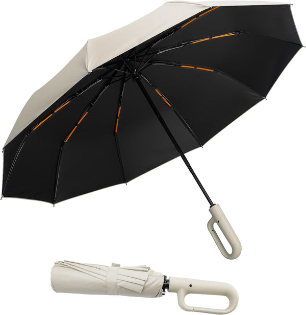 Folding & Inverted Umbrella, Outdoor Travel Umbrella, 46 Inch Portable Reverse Folding Umbrella，Windproof Folding Umbrella for Men and Women