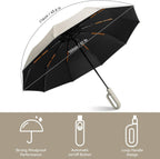 Folding & Inverted Umbrella, Outdoor Travel Umbrella, 46 Inch Portable Reverse Folding Umbrella，Windproof Folding Umbrella for Men and Women